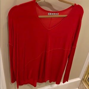 Ladies V-neck red sweater by Kokun size M/L